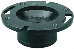 NIBCO - 4 x 3" Pipe, 5-3/8" OD, ABS Closet Flange with Knockout Test Plug - 180° Max Working Temp, Hub End Connections - Apex Tool & Supply