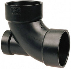 NIBCO - 4 x 4 x 2", ABS Drain, Waste & Vent Pipe 90 Elbow with Low Heel Inlet - Hub x Hub x Hub - Apex Tool & Supply