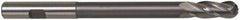 Hertel - 1/2" Diam, 1-1/4" LOC, 4 Flute High Speed Steel Ball End Mill - TiN Finish, Single End, 6" OAL, 1/2" Shank Diam - Apex Tool & Supply