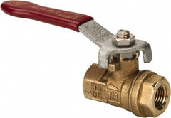 Value Collection - 1/4" Pipe, Full Port, Brass UL Listed Ball Valve - 1 Piece, Inline - One Way Flow, FNPT x FNPT Ends, Lever Handle, 600 WOG, 150 WSP - Apex Tool & Supply
