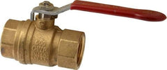 Value Collection - 1" Pipe, Full Port, Brass UL Listed Ball Valve - 1 Piece, Inline - One Way Flow, FNPT x FNPT Ends, Lever Handle, 600 WOG, 150 WSP - Apex Tool & Supply