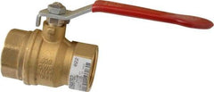 Value Collection - 1-1/4" Pipe, Full Port, Brass UL Listed Ball Valve - 1 Piece, Inline - One Way Flow, FNPT x FNPT Ends, Lever Handle, 600 WOG, 150 WSP - Apex Tool & Supply