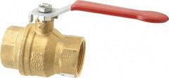 Value Collection - 1-1/2" Pipe, Full Port, Brass UL Listed Ball Valve - 1 Piece, Inline - One Way Flow, FNPT x FNPT Ends, Lever Handle, 600 WOG, 150 WSP - Apex Tool & Supply