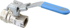 Value Collection - 3/8" Pipe, Full Port, Brass UL Listed Ball Valve - 1 Piece, Inline - One Way Flow, FNPT x FNPT Ends, Locking Lever Handle, 600 WOG - Apex Tool & Supply