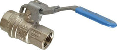 Value Collection - 1/2" Pipe, Full Port, Brass UL Listed Ball Valve - 1 Piece, Inline - One Way Flow, FNPT x FNPT Ends, Locking Lever Handle, 600 WOG - Apex Tool & Supply