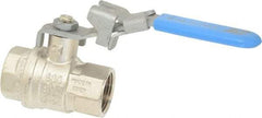 Value Collection - 3/4" Pipe, Full Port, Brass UL Listed Ball Valve - 1 Piece, Inline - One Way Flow, FNPT x FNPT Ends, Locking Lever Handle, 600 WOG - Apex Tool & Supply
