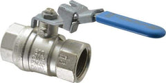 Value Collection - 1" Pipe, Full Port, Brass UL Listed Ball Valve - 1 Piece, Inline - One Way Flow, FNPT x FNPT Ends, Locking Lever Handle, 600 WOG - Apex Tool & Supply