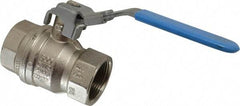 Value Collection - 1-1/4" Pipe, Full Port, Brass UL Listed Ball Valve - 1 Piece, Inline - One Way Flow, FNPT x FNPT Ends, Locking Lever Handle, 600 WOG - Apex Tool & Supply