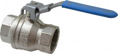 Value Collection - 1-1/2" Pipe, Full Port, Brass UL Listed Ball Valve - 1 Piece, Inline - One Way Flow, FNPT x FNPT Ends, Locking Lever Handle, 600 WOG - Apex Tool & Supply