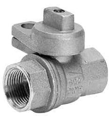 Value Collection - 1" Pipe, Brass, Straight without Side Tap, Gas Ball Valve - 600 psi WOG Rating, Locking Cap Handle, FNPT x FNPT End Connections, 1 Piece - Apex Tool & Supply