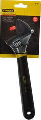 Stanley - 1-3/8" Jaw Capacity, 10" Standard Adjustable Wrench - Steel, Chrome Finish, 10-1/4" OAL - Apex Tool & Supply