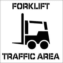 NMC - Forklift Traffic Area Stencil - 0.06 Inch Thick, Polyethylene, English - Apex Tool & Supply