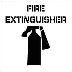 NMC - Fire Extinguisher Stencil - 0.06 Inch Thick, Polyethylene, English - Apex Tool & Supply