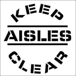 NMC - Keep Aisles Clear Stencil - 0.06 Inch Thick, Polyethylene, English - Apex Tool & Supply