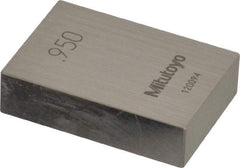 Mitutoyo - 0.95" Rectangular Steel Gage Block - Accuracy Grade 0, Includes Certificate of Inspection - Apex Tool & Supply