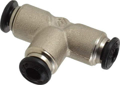 Alpha Technologies - 4mm Outside Diam, Nickel Plated Brass Push-to-Connect Tube Union Tee - 250 Max psi, Tube to Tube Connection, Buna O-Ring - Apex Tool & Supply