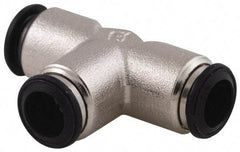 Alpha Technologies - 14mm Outside Diam, Nickel Plated Brass Push-to-Connect Tube Union Tee - 250 Max psi, Tube to Tube Connection, Buna O-Ring - Apex Tool & Supply