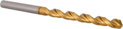 Guhring - #7 118° High Speed Steel Jobber Drill - TiN Finish, Right Hand Cut, Spiral Flute, Straight Shank, 86mm OAL, Standard Point - Apex Tool & Supply