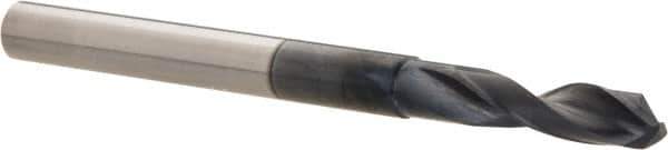 Accupro - 11/64" 140° Solid Carbide Jobber Drill - AlTiN Finish, Right Hand Cut, Spiral Flute, Straight Shank, 2-1/2" OAL, Notched Point - Apex Tool & Supply