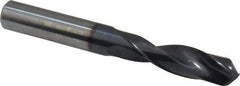 Accupro - 12mm 140° Solid Carbide Jobber Drill - AlTiN Finish, Right Hand Cut, Spiral Flute, Straight Shank, 100mm OAL, Notched Point - Apex Tool & Supply