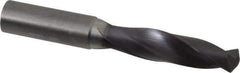Accupro - 13mm 140° Solid Carbide Jobber Drill - AlTiN Finish, Right Hand Cut, Spiral Flute, Straight Shank, 100mm OAL, Notched Point - Apex Tool & Supply