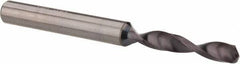 Accupro - 9/64" 140° Solid Carbide Jobber Drill - AlTiN Finish, Right Hand Cut, Spiral Flute, Straight Shank, 2" OAL, Notched Point - Apex Tool & Supply
