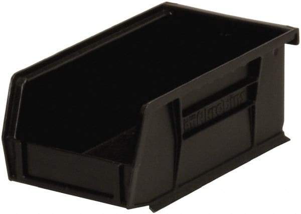 Akro-Mils - 10 Lb. Load Capacity, 7-3/8" Deep, Black Polymer Hopper Stacking Bin - 3" High x 4-1/8" Wide x 7-3/8" Long - Apex Tool & Supply