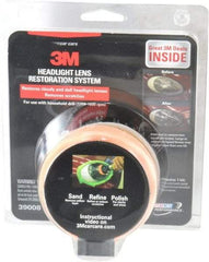 3M - 3 Piece Automotive Headlight Lens Restoration System Kit - Sanding Discs, Polishing Pad, Compound - Apex Tool & Supply