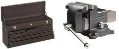 Kennedy - 1 Compartment 8 Drawer Tool Chest - 26-3/4" Wide x 8-1/2" Deep x 13-5/8" High, Steel, Brown - Apex Tool & Supply