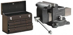 Kennedy - 1 Compartment 7 Drawer Tool Chest - 20-1/8" Wide x 8-1/2" Deep x 13-5/8" High, Steel, Brown - Apex Tool & Supply
