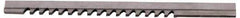 Value Collection - 24mm Keyway Width, Style F, Keyway Broach - High Speed Steel, Bright Finish, 1" Broach Body Width, 1" to 6" LOC, 20-1/4" OAL - Apex Tool & Supply