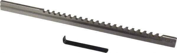 Value Collection - 5mm Keyway Width, Style C, Keyway Broach - High Speed Steel, Bright Finish, 3/8" Broach Body Width, 25/64" to 2-1/2" LOC, 11-3/4" OAL - Apex Tool & Supply