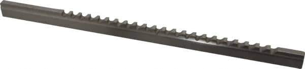 Value Collection - 6mm Keyway Width, Style C-1, Keyway Broach - High Speed Steel, Bright Finish, 3/8" Broach Body Width, 25/64" to 2-1/2" LOC, 11-3/4" OAL - Apex Tool & Supply
