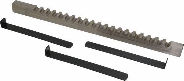 Value Collection - 18mm Keyway Width, Style E-1, Keyway Broach - High Speed Steel, Bright Finish, 3/4" Broach Body Width, 1" to 6" LOC, 15-1/2" OAL - Apex Tool & Supply
