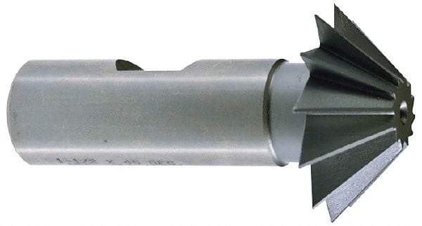 Keo - 1-1/2" Diam x 5/8" Width of Cut, 60° Included Angle, Shank Connection, High Speed Steel Single Angle Cutter - 3/4" Shank Diam, 2-3/4" Overall Length, Right Hand Cut, Uncoated - Apex Tool & Supply