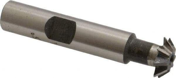 Value Collection - 1/2" Diam x 1/8" Width of Cut, 45° Included Angle, Shank Connection, Cobalt Single Angle Cutter - 3/8" Shank Diam, 2-1/8" Overall Length, Right Hand Cut, Uncoated - Apex Tool & Supply