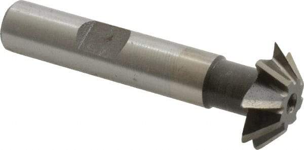 Value Collection - 3/4" Diam x 3/16" Width of Cut, 45° Included Angle, Shank Connection, Cobalt Single Angle Cutter - 3/8" Shank Diam, 2-1/8" Overall Length, Right Hand Cut, Uncoated - Apex Tool & Supply
