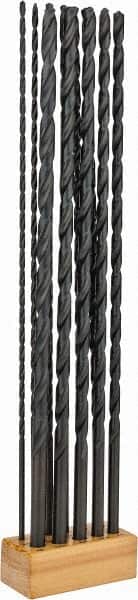 Interstate - 3/16 to 1/2", 118° Point, Oxide Finish, High Speed Steel Aircraft Extension Length Drill Bit Set - Apex Tool & Supply