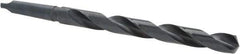 Interstate - 1-1/32", 3MT 118° Point High Speed Steel Taper Shank Drill Bit - Oxide Finish, 10" Flute Length, 15" OAL, Spiral Flute, Series 502 - Apex Tool & Supply