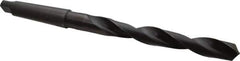 Interstate - 1-1/8", 4MT 118° Point High Speed Steel Taper Shank Drill Bit - Oxide Finish, 10" Flute Length, 15" OAL, Spiral Flute, Series 502 - Apex Tool & Supply