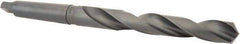 Interstate - 1-1/4", 4MT 118° Point High Speed Steel Taper Shank Drill Bit - Oxide Finish, 10" Flute Length, 15" OAL, Spiral Flute, Series 502 - Apex Tool & Supply