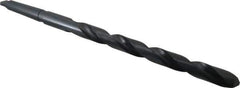 Interstate - 1-1/64", 3MT 118° Point High Speed Steel Taper Shank Drill Bit - Oxide Finish, 12" Flute Length, 18" OAL, Spiral Flute, Series 502 - Apex Tool & Supply
