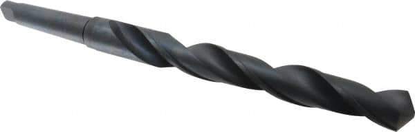 Interstate - 1-15/32", 4MT 118° Point High Speed Steel Taper Shank Drill Bit - Oxide Finish, 12" Flute Length, 18" OAL, Spiral Flute, Series 502 - Apex Tool & Supply