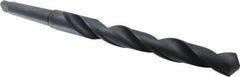 Interstate - 1-15/32", 4MT 118° Point High Speed Steel Taper Shank Drill Bit - Oxide Finish, 12" Flute Length, 18" OAL, Spiral Flute, Series 502 - Apex Tool & Supply