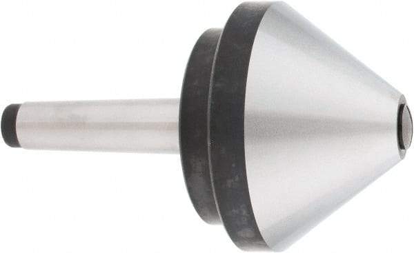 Interstate - MT3 Taper Shank, 4" Head Diam 660 Lb Capacity Live Center - 500 Max RPM, 2.76" Head Length, 4" Point Diam, 600 Lb Max Workpc, 6-1/2" OAL, Bull Nose Point - Apex Tool & Supply