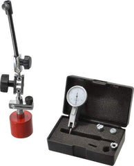 Value Collection - 0.0005" Graduation, 0.03" Max Meas, 0-15-0 Dial Reading, Indicator & Base Kit - 1-1/4" Dial Diam - Apex Tool & Supply