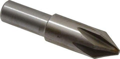 Interstate - 5/8" Head Diam, 1/2" Shank Diam, 6 Flute 60° Cobalt Countersink - Bright Finish, 2-3/4" OAL, Single End, Straight Shank, Right Hand Cut - Apex Tool & Supply