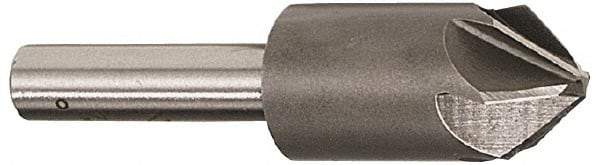 Keo - 2" Head Diam, 3/4" Shank Diam, 6 Flute 60° High Speed Steel Countersink - Bright Finish, 3-3/4" OAL, Single End, Straight Shank, Right Hand Cut - Apex Tool & Supply