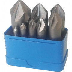 Interstate - 8 Piece, 1/4 to 1" Head Diam, 82° Included Angle, Single End Countersink Set - Apex Tool & Supply