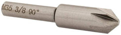 Interstate - 3/8" Head Diam, 1/4" Shank Diam, 6 Flute 90° Cobalt Countersink - Bright Finish, 2" OAL, Single End, Straight Shank, Right Hand Cut - Apex Tool & Supply